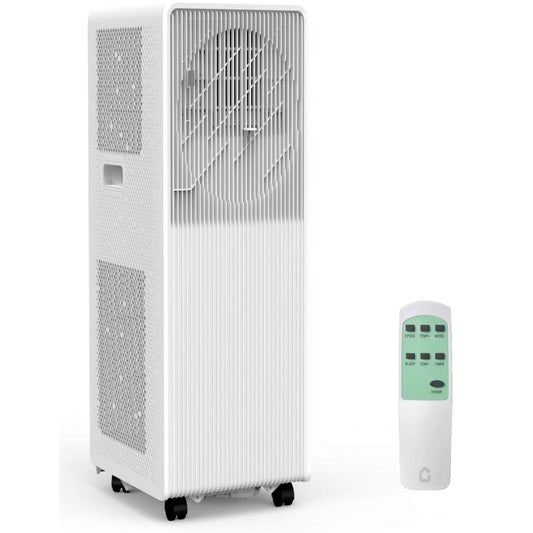 Qeetex 12000 BTU  Drainless Portable Air Conditioner  3 in 1 AC Unit for Bedrooms 190 250 sq  ft  with Dehumidifier  Fan  Sleep Mode  24 Hour Timer  Remote Control and Window Kit  White