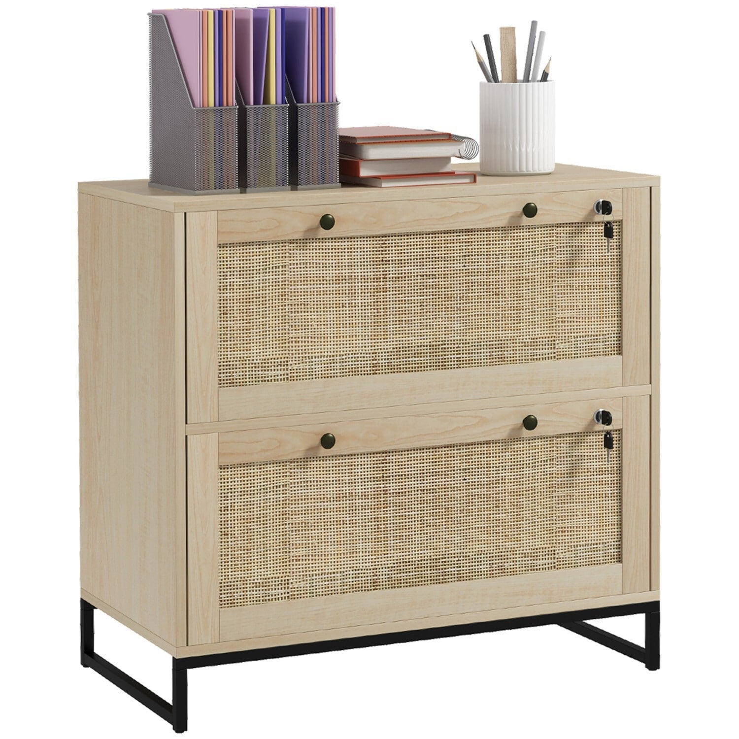 Miki Shinly Natural 3 -Drawer 15.75-in File Cabinet