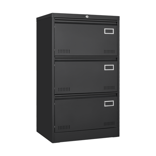 Miki Shinly Black 3 -Drawer 17-in File Cabinet