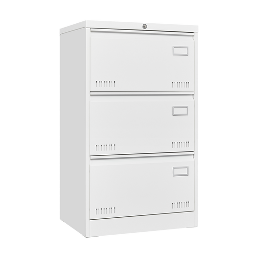 Miki Shinly White 3 -Drawer 17-in File Cabinet