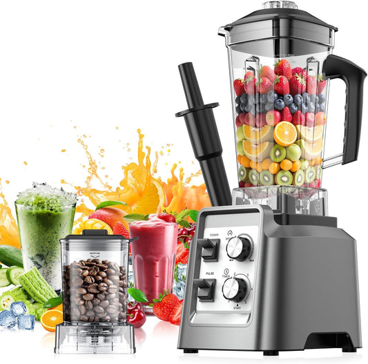Blender for Smoothies, Blender with 68Oz. Pitcher & 20Oz. Grinder, 28000 RPM Blenders for Kitchen, Ice Crushing, Frozen Fruits, Blending