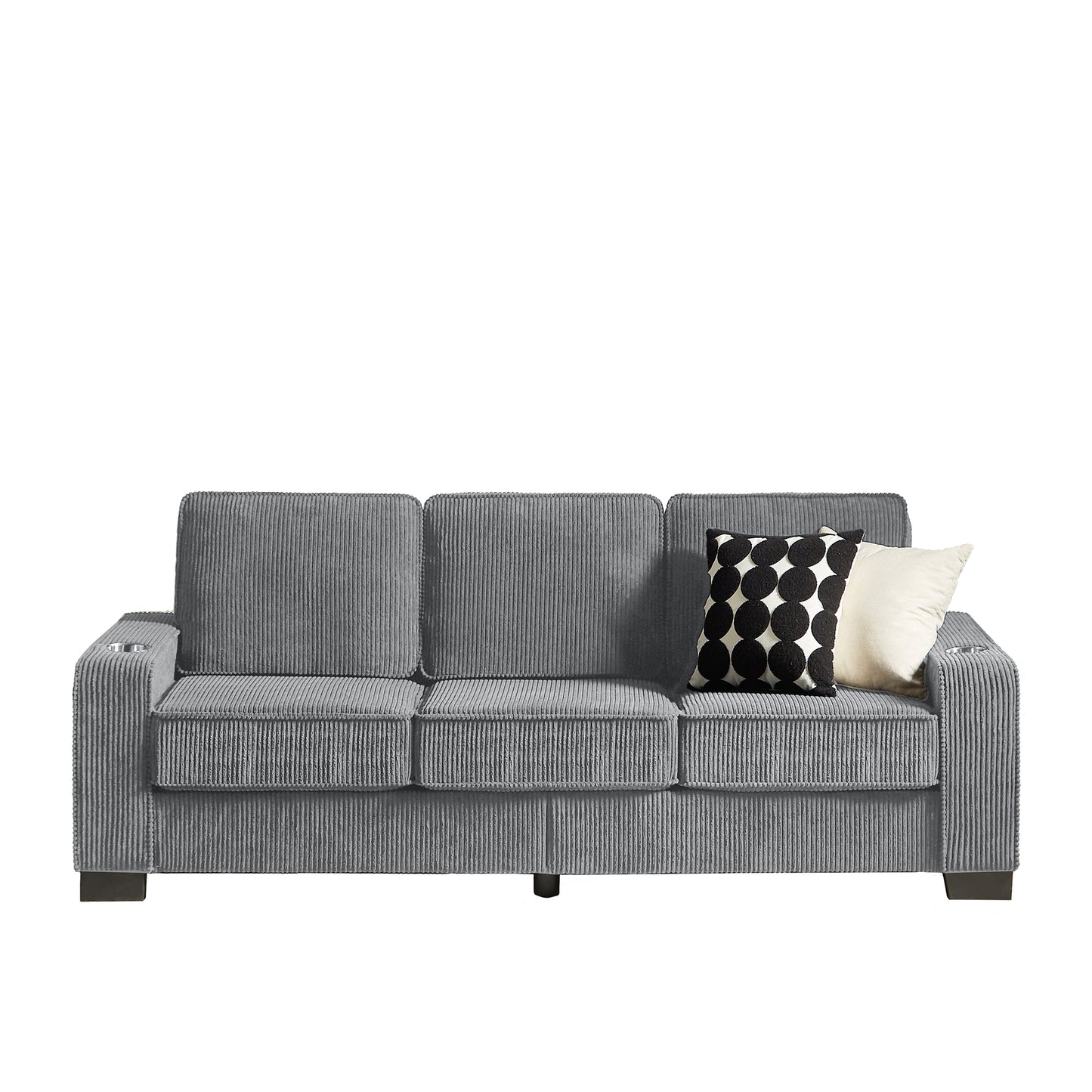 Bybafun 83.86-in W Casual Gray 3-seater Sofa