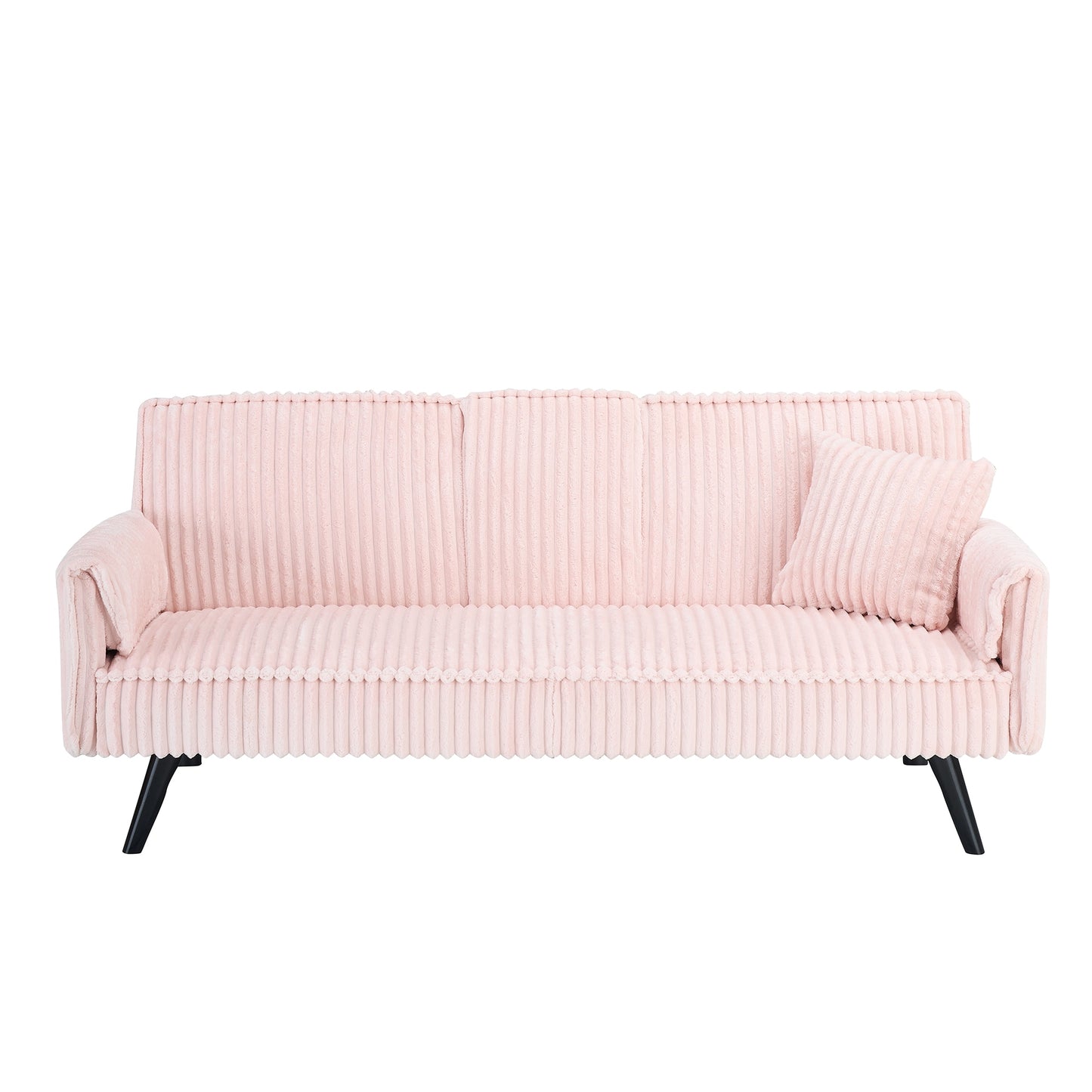 Bybafun 2 Seat Pink Casual Corduroy Sofa bed