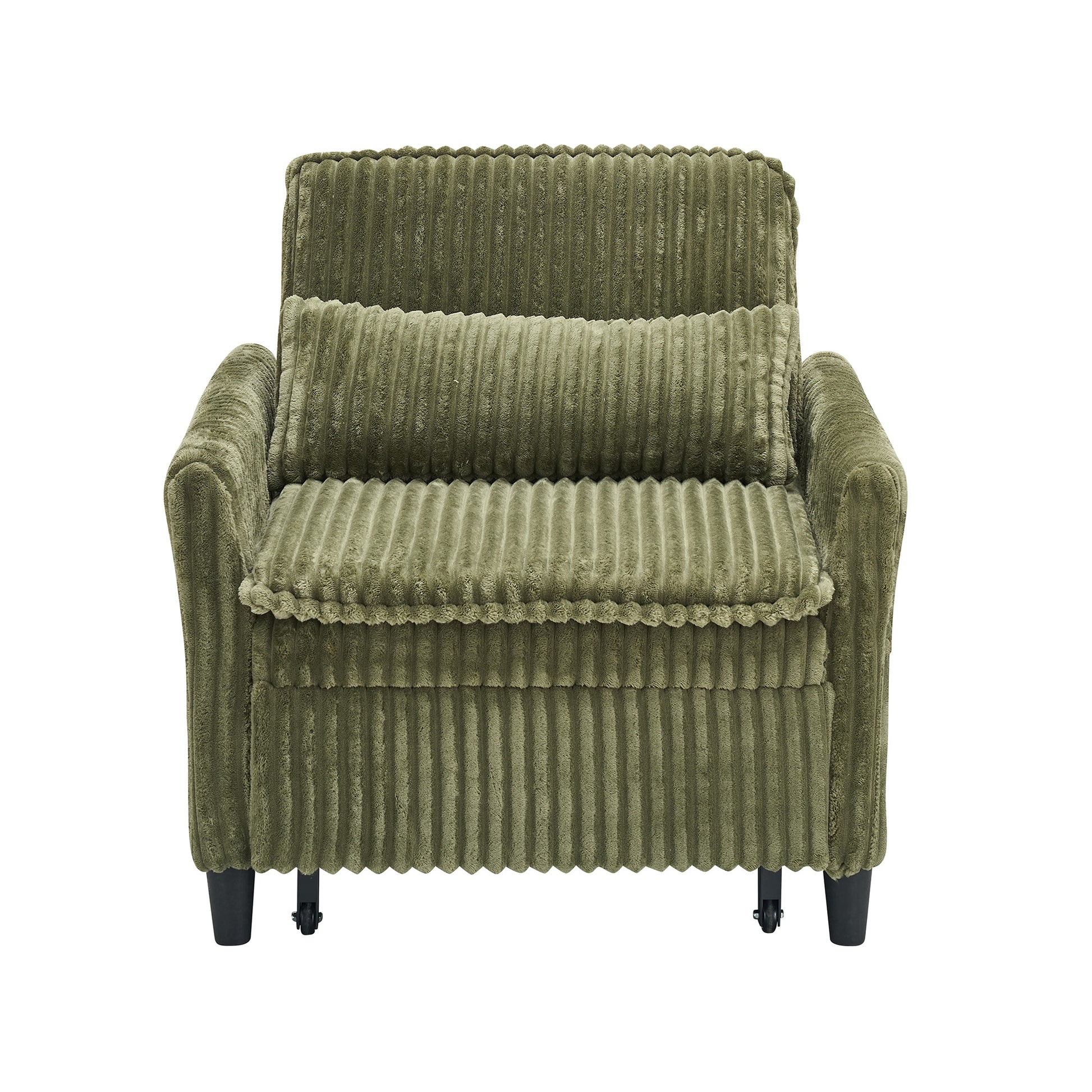 Bybafun 32.28-in W Casual Green Corduroy Accent Armchair