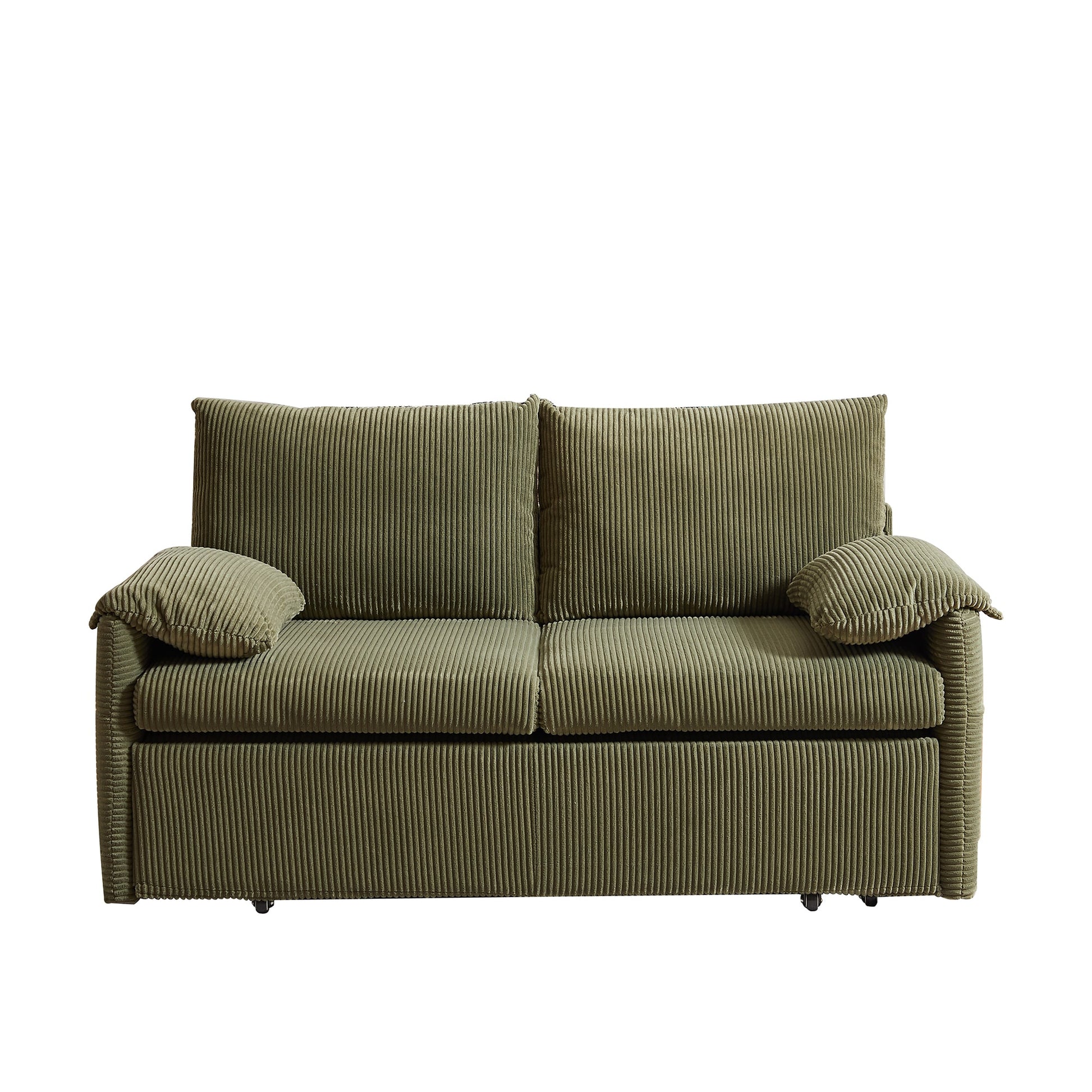 Bybafun 2 Seat Green Casual Corduroy Sofa bed