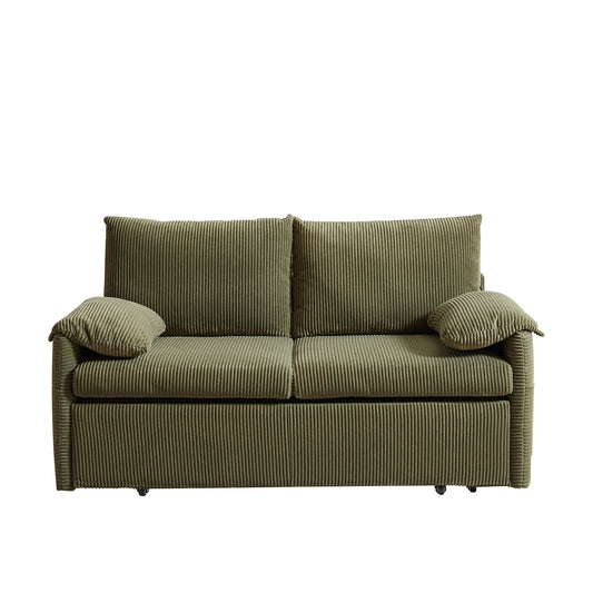 Bybafun 2 Seat Green Casual Corduroy Sofa bed