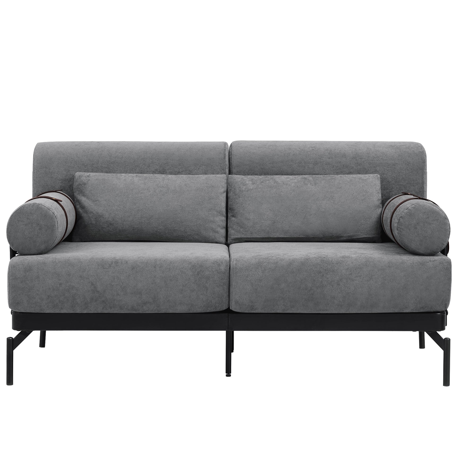Bybafun 59-in W Modern Gray 2-seater Sofa