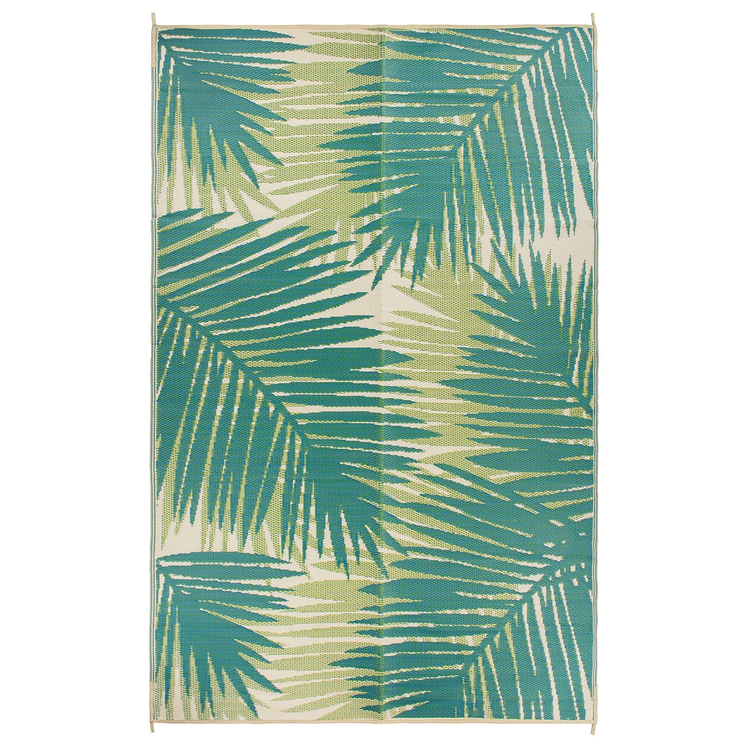World Rug Gallery Seville 8 x 18 (ft) Flatweave Polypropylene Green Rectangular Outdoor Floral/Botanical Tropical House Wahable Pet Friendly Area rug
