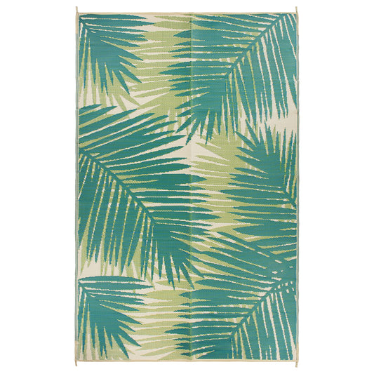 World Rug Gallery Seville 8 x 18 (ft) Flatweave Polypropylene Green Rectangular Outdoor Floral/Botanical Tropical House Wahable Pet Friendly Area rug
