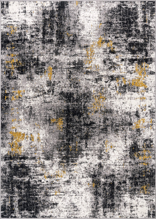 World Rug Gallery Arizona 6 x 9 (ft) Flatweave Polypropylene Yellow Rectangular Indoor Abstract Spot Clean Only Pet Friendly Area rug