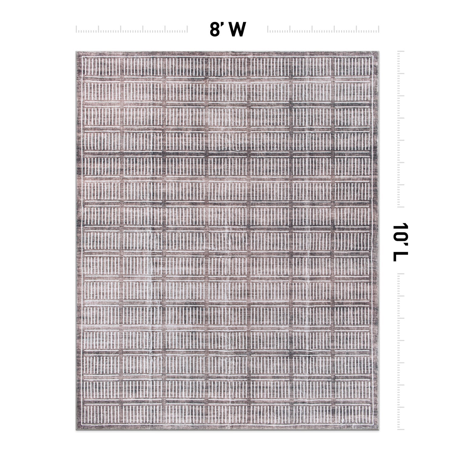 World Rug Gallery Stanford 8 x 10 (ft) Flatweave Polyester Brown Rectangular Indoor Geometric Global Machine washable Pet Friendly Area rug