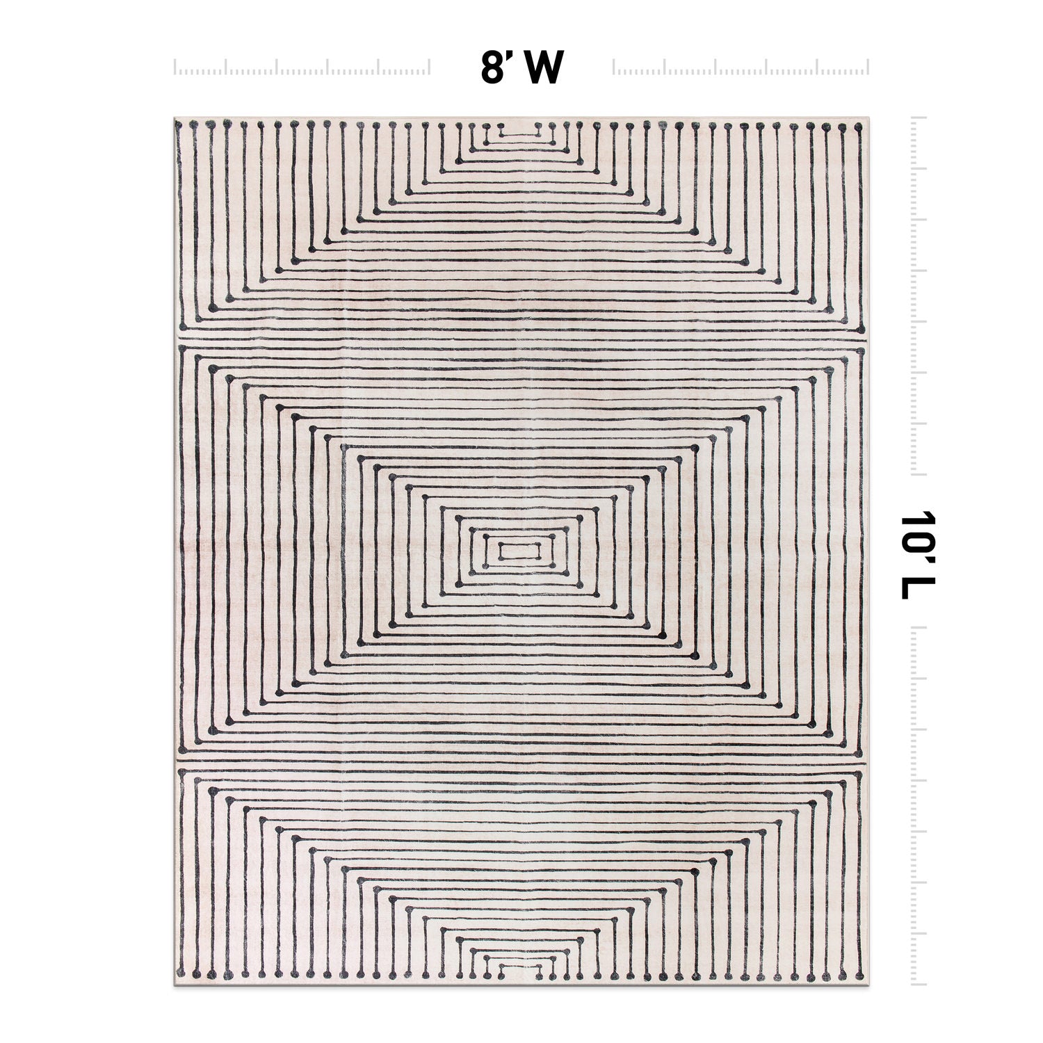 World Rug Gallery Stanford 8 x 10 (ft) Flatweave Polyester Beige Rectangular Indoor Geometric Global Machine washable Pet Friendly Area rug