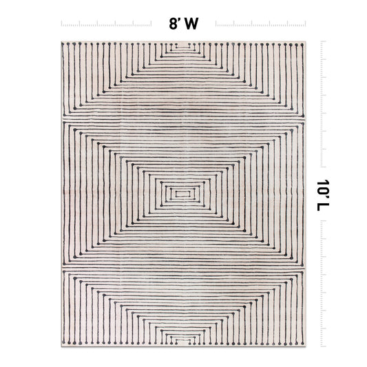 World Rug Gallery Stanford 8 x 10 (ft) Flatweave Polyester Beige Rectangular Indoor Geometric Global Machine washable Pet Friendly Area rug