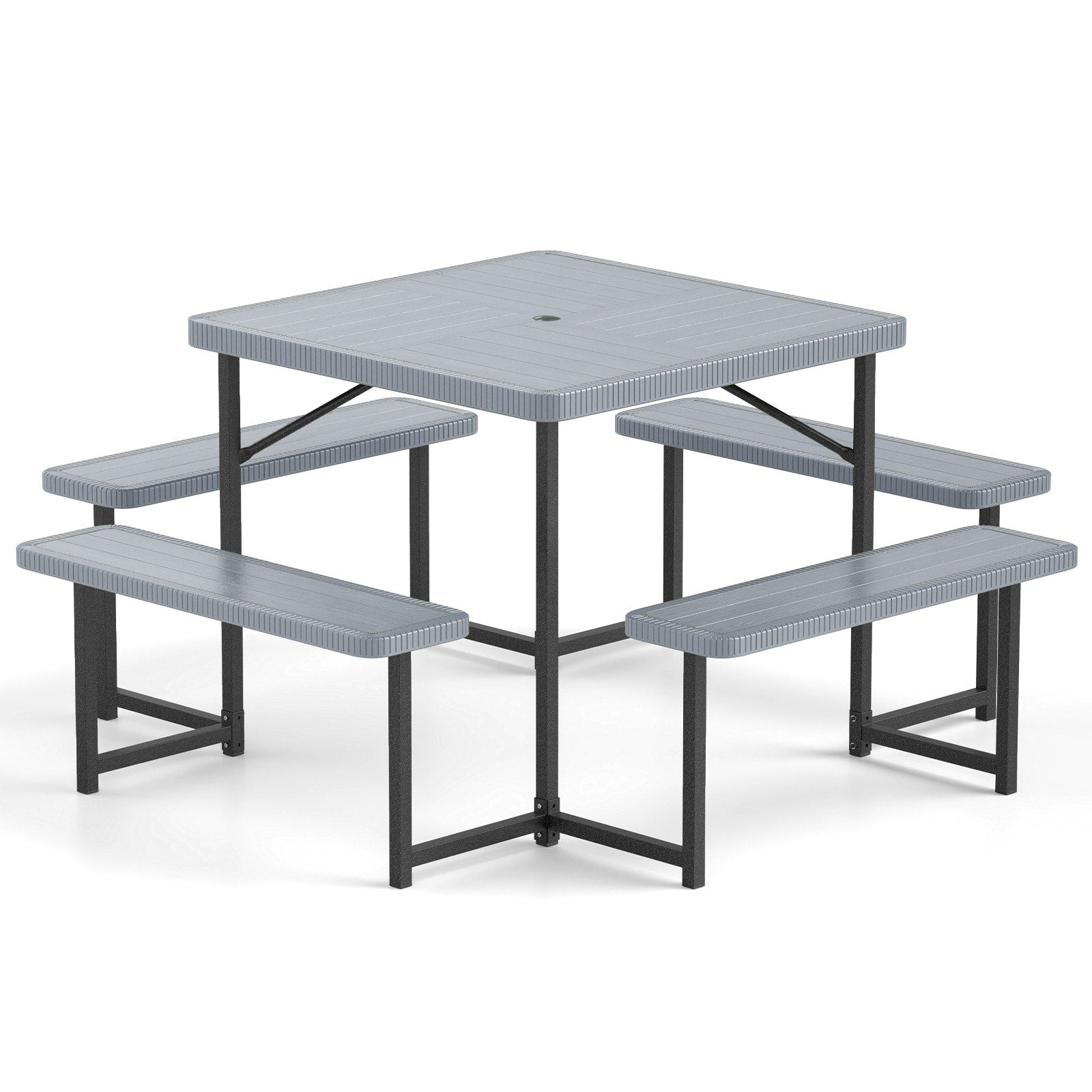  34-in Gray Plastic Square Picnic Table