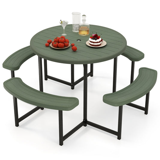  37-in Green Plastic Round Picnic Table