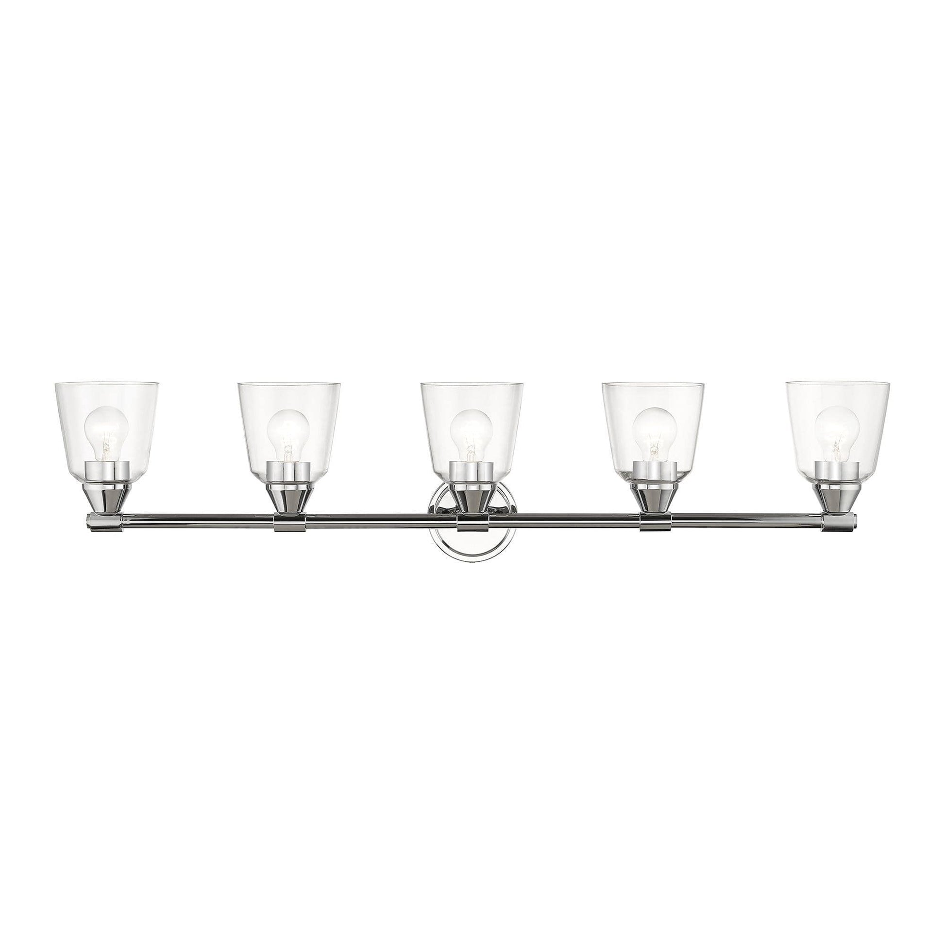 Livex Lighting Catania 5 - Light Polished Chrome Chrome Contemporary / Modern Incandescent Steel Wall Sconce