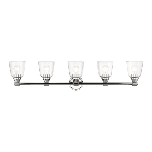 Livex Lighting Catania 5 - Light Polished Chrome Chrome Contemporary / Modern Incandescent Steel Wall Sconce