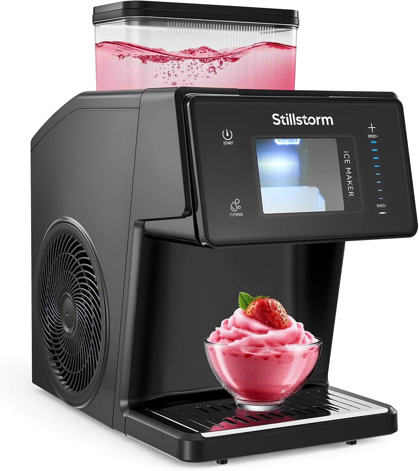 Stillstorm Shaved Ice Machine Snow Cone Maker No Ice Needed，Snowflake Machine with RapidChill Technology, Auto-Clean SUS304, Adjustable Speed Snowflake Maker for Home, Party, Bar...