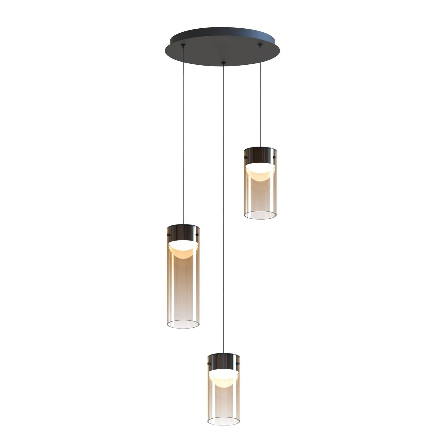 ET2 Highball 3 - Light Gunmetal Iron Darkgray Contemporary - LED Glass And Polycarbonate And Steel Pendant Light