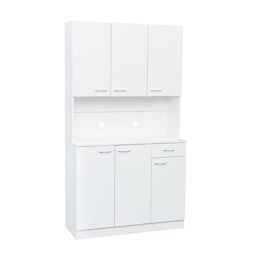 Siavonce 39.37-in W x 70.86-in H MDF White Freestanding Utility Storage Cabinet