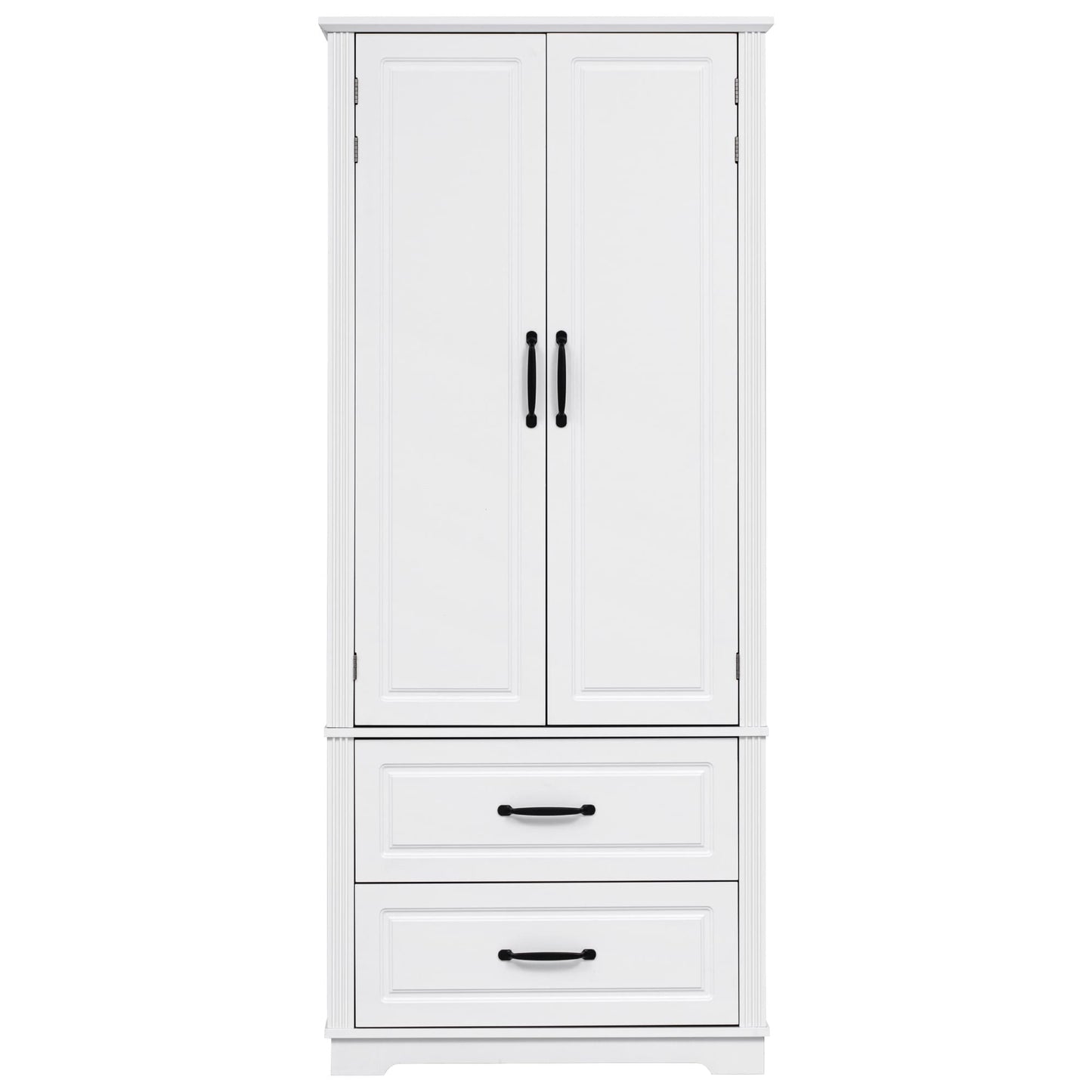 Siavonce 30.3-in W x 71-in H MDF White Freestanding Utility Storage Cabinet