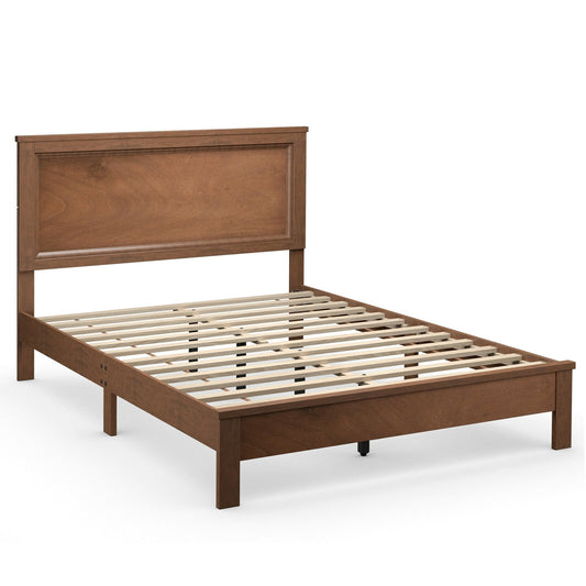 Iseryn Walnut Queen Wood Bed frame Bed