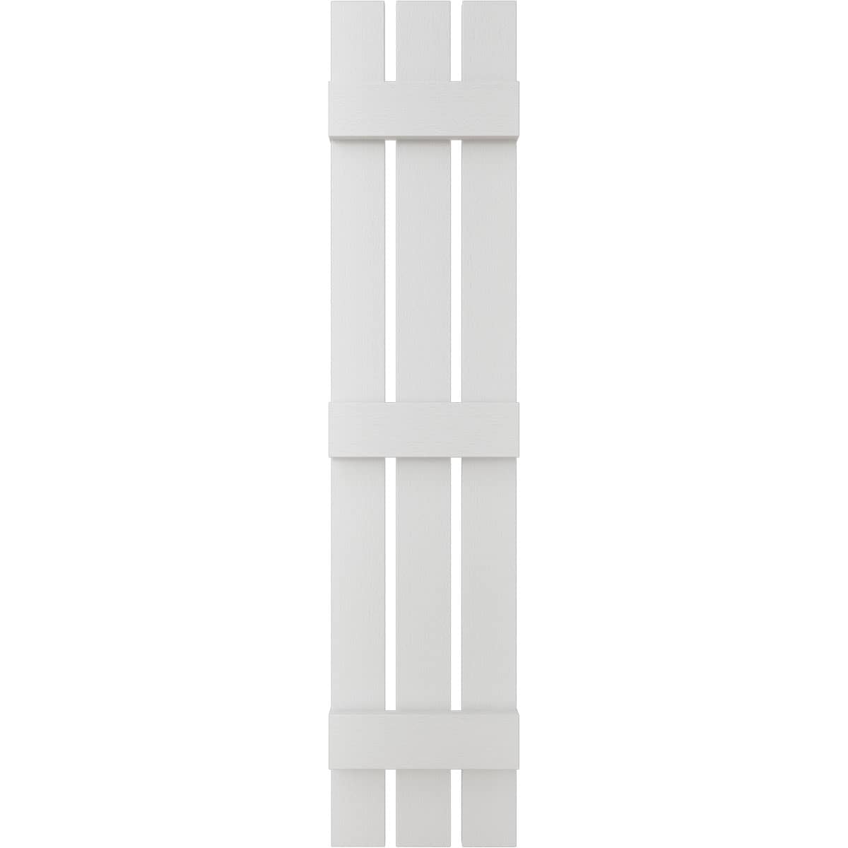 Ekena Millwork 12-in W x 88-in H White Paintable/Stainable Board and batten Spaced Exterior Shutters ( 2 -Pack )