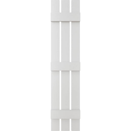 Ekena Millwork 12-in W x 88-in H White Paintable/Stainable Board and batten Spaced Exterior Shutters ( 2 -Pack )