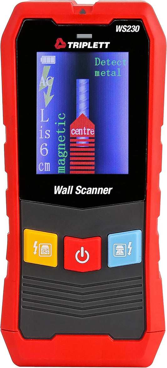 Triplett WS230 Wall Scanner with Color Display - Stud Finder, Metal Detection, AC Voltage Detection