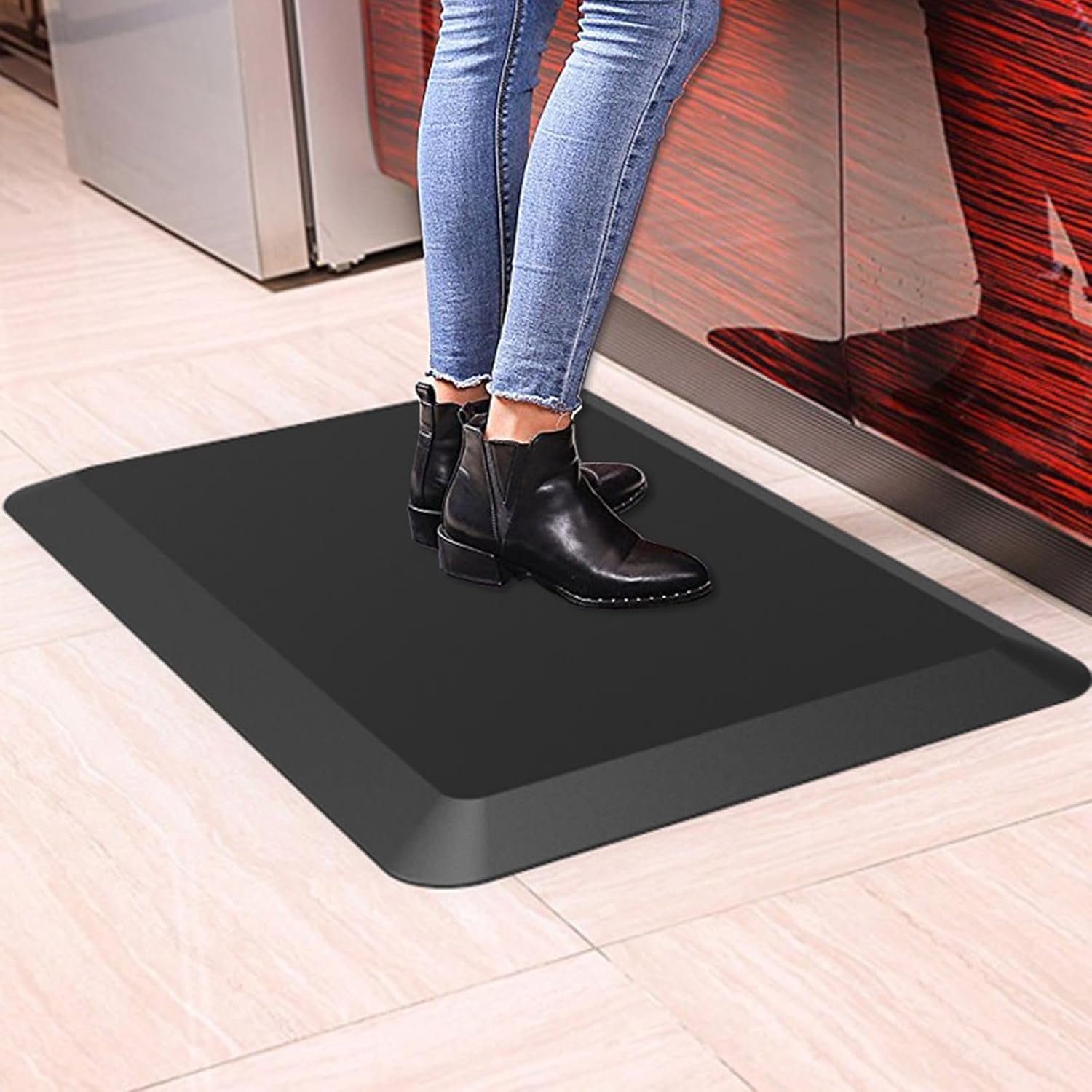 1" Extra Thick Anti Fatigue Floor Mat,Kitchen Mat, Standing Desk Mat \u2013 Comfort at Home, Office, Garage - Advanced PU Foam (Black, 30" L x 20" W)