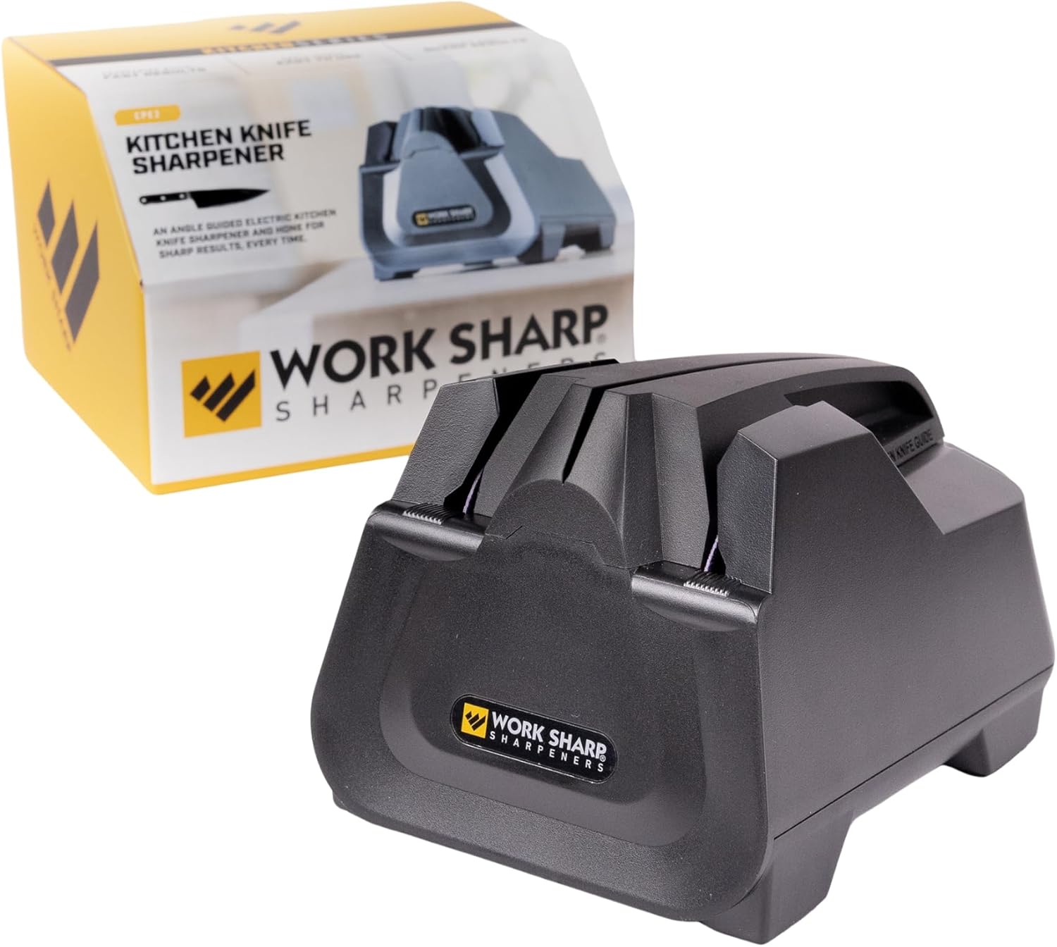 Work Sharp Electric Kitchen Knife Sharpener - Get knives ready for cookouts and BBQ's- Fits in Kitchen Drawer, Sharpens every time, fast & easy