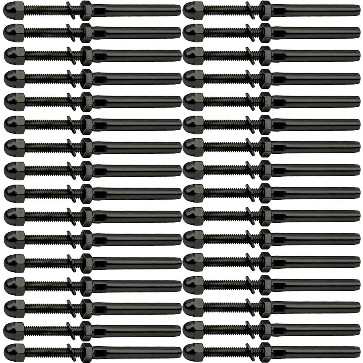 3/16 Black Cable Railing Hardware,Cable Railing System Kit,Stud Tensioner 50pcs，for Wood & Metal Posts