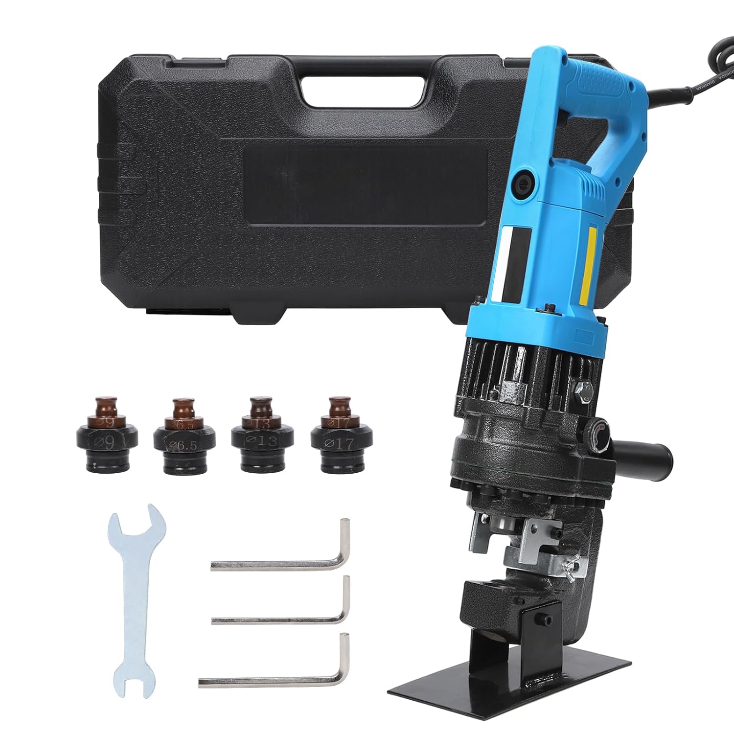 1300W Hole Electric Hydraulicunch 110V Electric Hydraulic Punching Tool 10T Output Force Hole Puncher for Metal Steel Plate Iron Plate