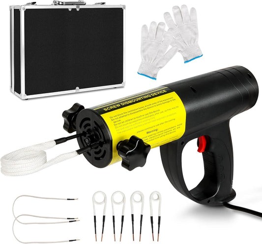 1500W Magnetic Induction Heater Kit - Handheld Heat Induction Machine, Electromagnetic Bolt Removal Tool, Handheld Rusty Screw Removal, Automotive Flameless Heater with 6 Coils