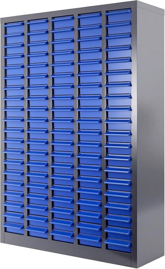 Part Cabinet with 40 Drawers, Shelves & Label Stickers Bolt and Nut Organizer Bolt Bin Cabinets, Stainless Steel Tool Storage Cabinet for Hardware Organization Small Items (100 Drawer Stainless Steel)