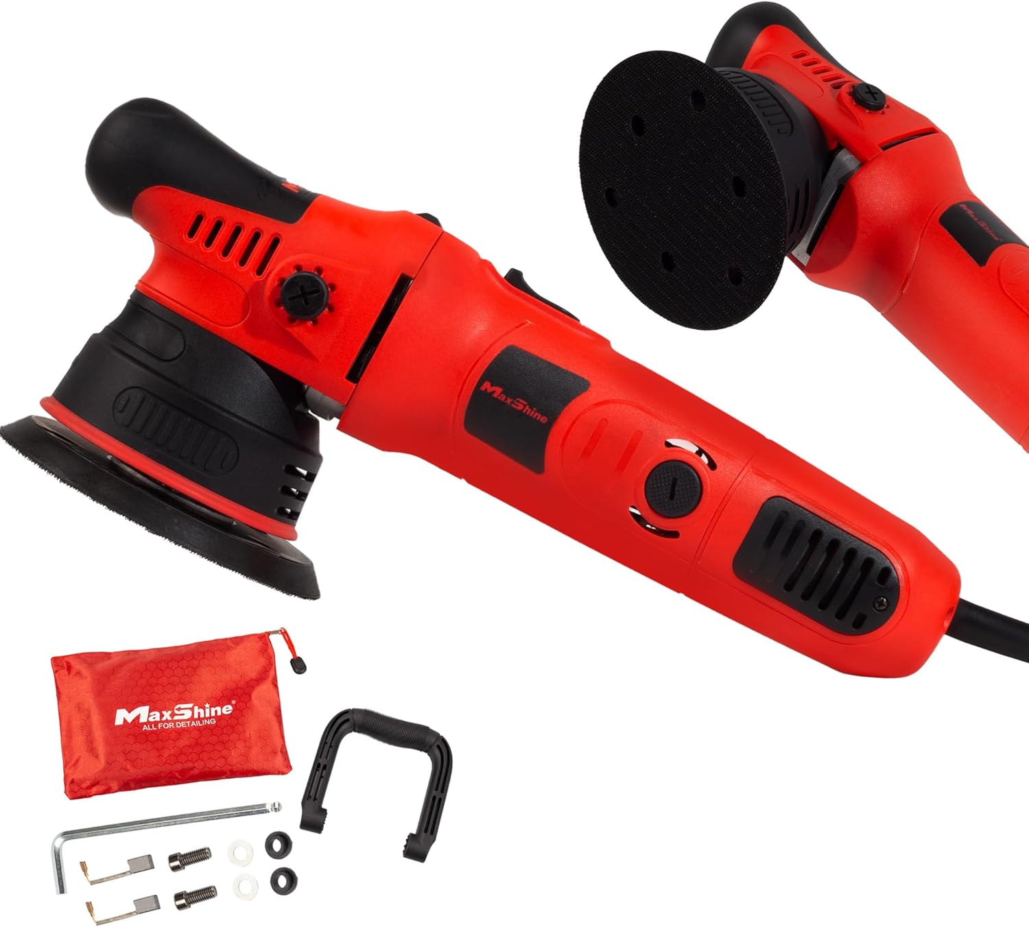 Maxshine M8S V2 Dual Action Polisher Kit | 8mm Throw, 5\u201D Backing Plate, 1000W Motor, 6-Speed | Thread 5\/16\u201D | Auto, Boat & Marine Detailing Tool for Paint Correction, Swirl & Scratch Removal