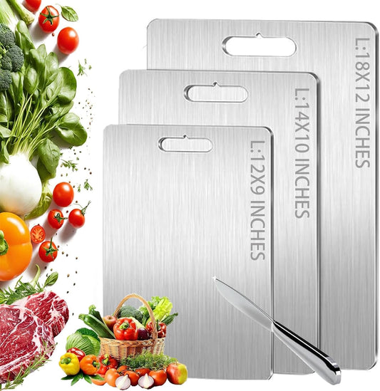 Titanium Cutting Board,100% Pure Titanium Cutting Boards for Kitchen, 2025 New Double Sided Food-Grade Chopping Board for Cutting Meat Vegetable Fruit (12"L x 9"W)