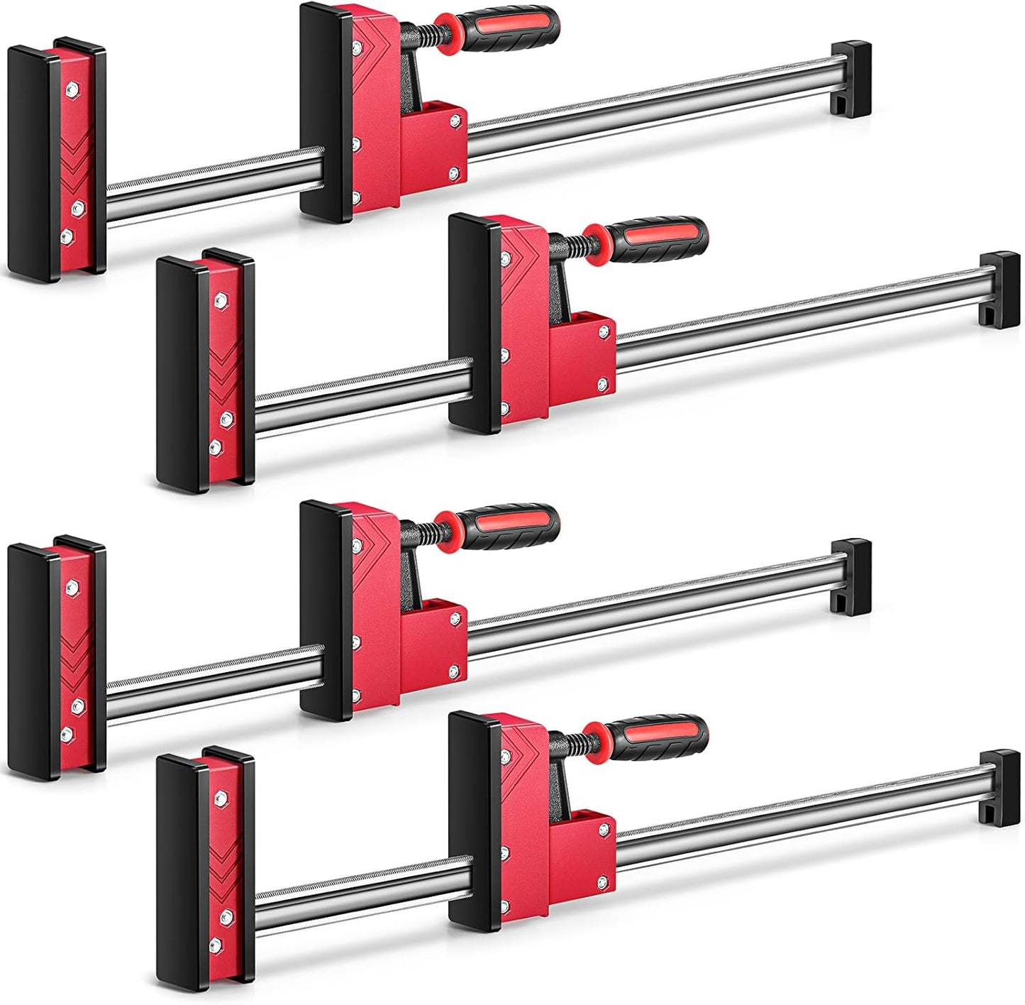 4 Pcs 24 Inch Heavy Duty Parallel Clamps Set for Woodworking Parallel Jaw Bar Clamps Carbon Steel for Woodworker Tools Metalworking DIY Projects, 1000 Lbs Load Limit