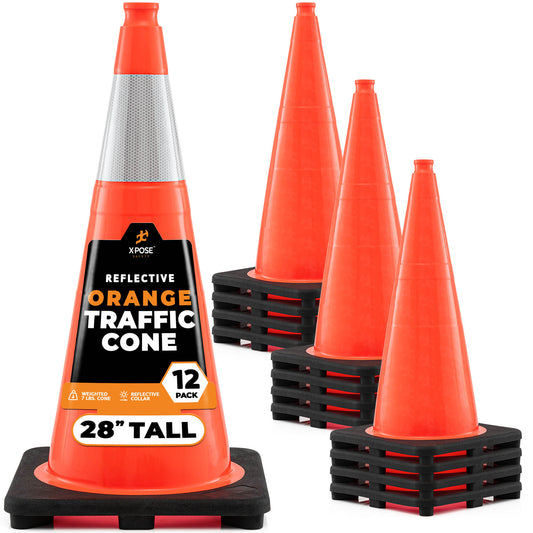 XPOSE SAFETY 12 -Pack 36-in Orange Traffic safety cone