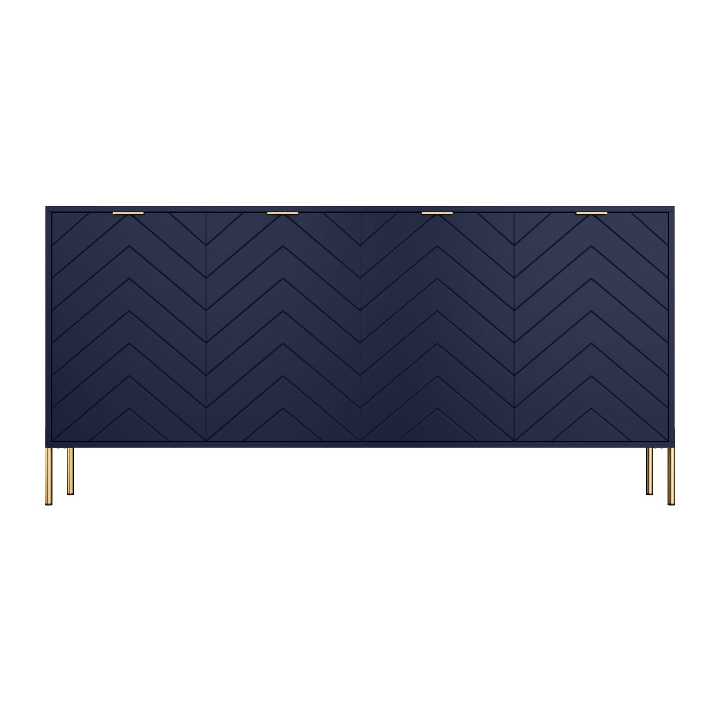 Boyel Living 4-Door Blue 30.12 in. H x 15.75 in. W x 62.99 in. D Accent Cabinet Office Bedroom Storage Cabinet with Shelves