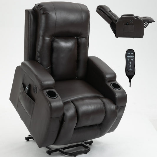 Boyel Living Infinite Position Up to 350 LBS Power Lift Recliner Chair for Elderly Heavy Duty Motion Mechanism with 8-Point Vibration Massage and Lumbar Heating