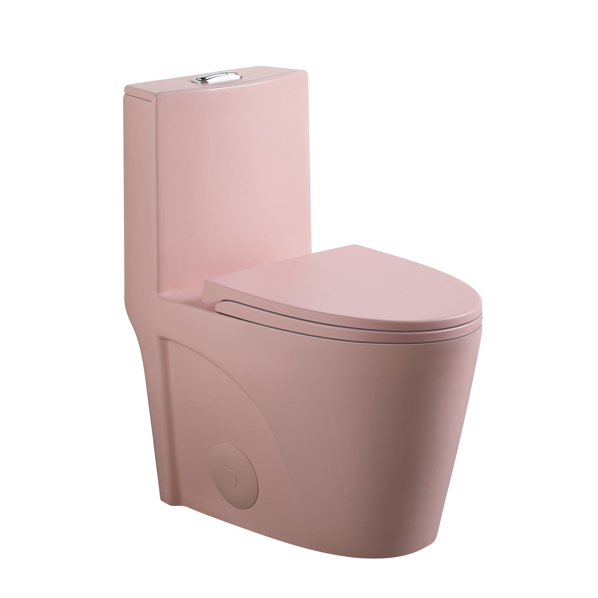 WELLFOR Pink Elongated Chair height 12-in Rough-In WaterSense 1.6 GPF Dual Flush Soft Close 1-piece Toilet