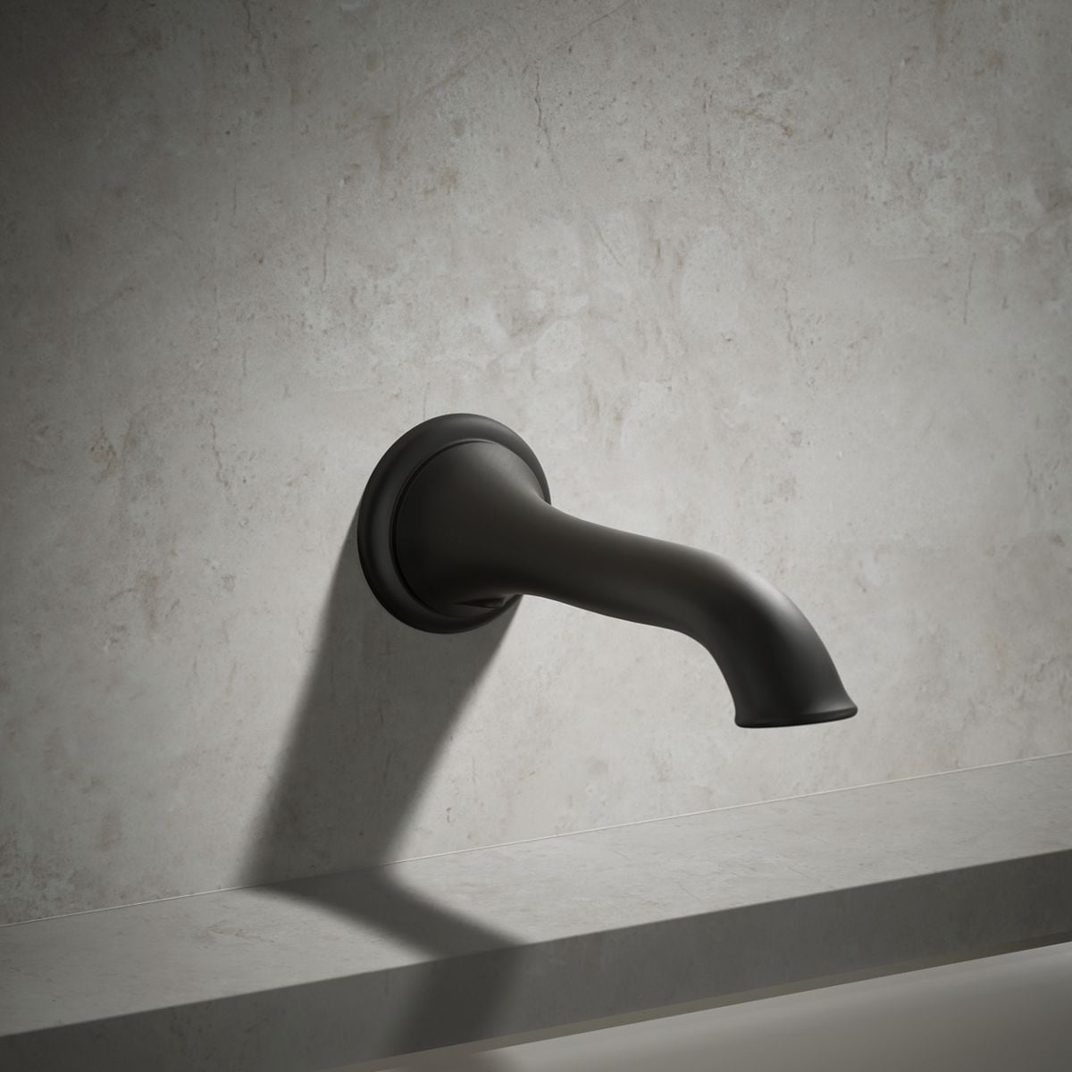 KOHLER Artifacts Matte Black Sold separately Wall-mount Low-arc Bathtub Faucet