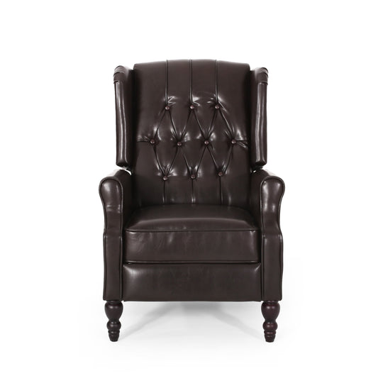 Christopher Knight Home Walter Brown Bonded Leather Recliner Club Chair-Brown