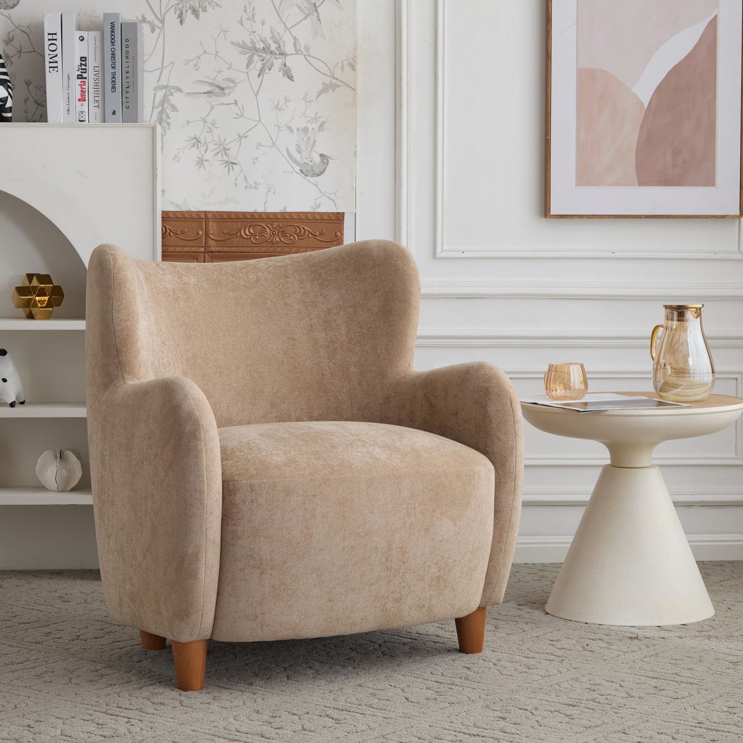 Christopher Knight Home Wingback accent chair-Camel