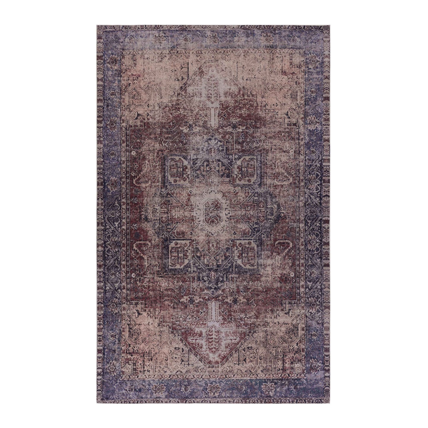 Ayelon 6 x 9 (ft) Polyester Burgundy Rectangular Indoor Machine washable Pet Friendly Area rug