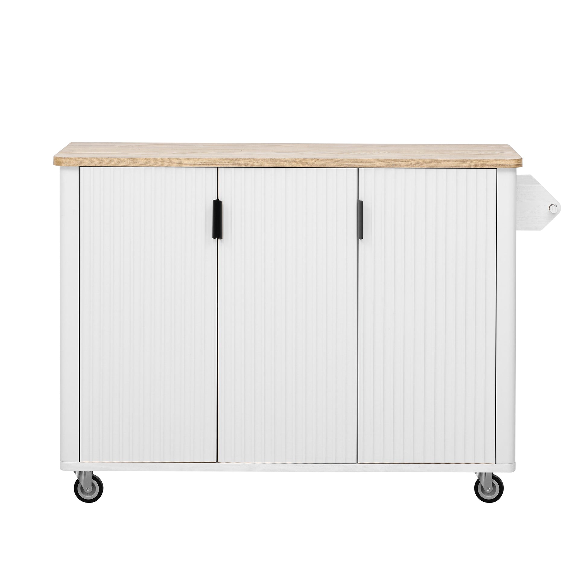 Best Selling Home Decor White MDF Base with MDF Rolling Kitchen Island ( 29.5-in x 51.3-in x 36.4-in )