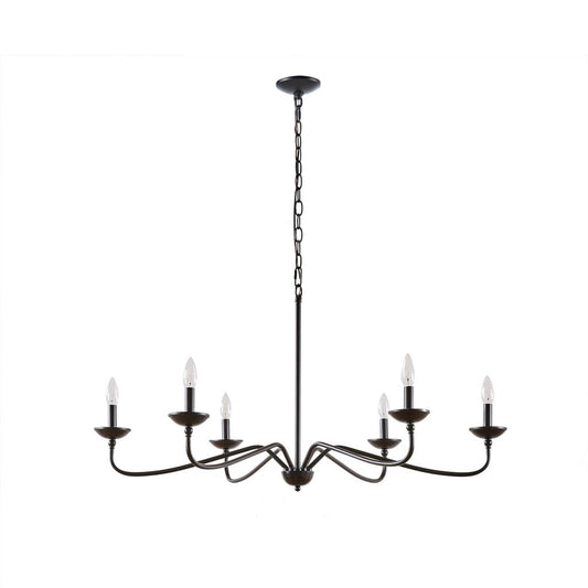 Gracie Mills  Jadiel 6-Light Farmhouse Dimmable Metal Chandelier