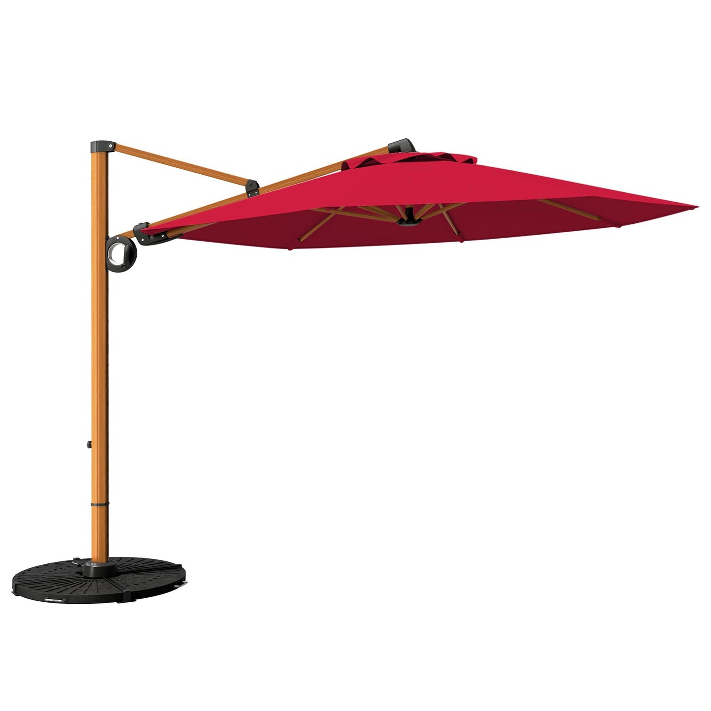 Upland 10-ft Aluminum Beige Crank Cantilever Patio Umbrella