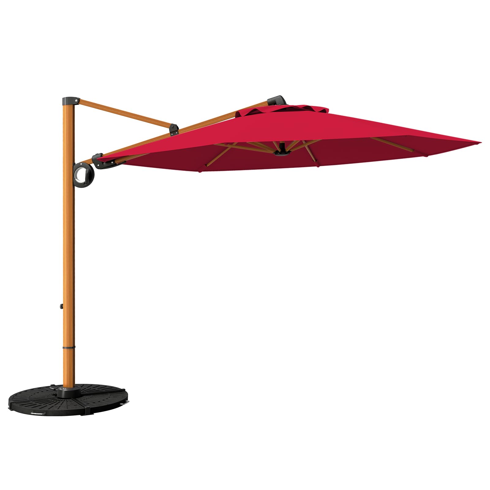 Upland 10-ft Aluminum Beige Crank Cantilever Patio Umbrella